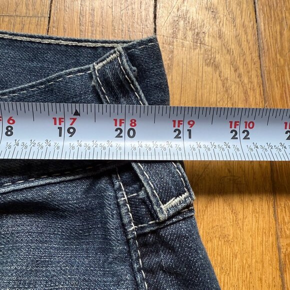 True Religion Size 40 Blue Dark Wash Denim Cotton Slim Fit Straight Leg Jeans - Picture 7 of 13